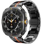 For Samsung Galaxy Watch8 / 8 Classic xDfind Butterfly Buckle Stainless Steel Watch Band(Black Orange)