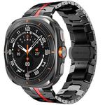 For Samsung Galaxy Watch Ultra / Ultra 2025 xDfind Butterfly Buckle Stainless Steel Watch Band(Black Red)