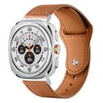 For Samsung Galaxy Watch Ultra / Ultra 2025 xDfind Rivet Buckle Genuine Leather Watch Band(Light Brown)
