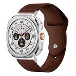 For Samsung Galaxy Watch Ultra / Ultra 2025 xDfind Rivet Buckle Genuine Leather Watch Band(Dark Brown)