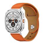 For Samsung Galaxy Watch Ultra / Ultra 2025 xDfind Rivet Buckle Genuine Leather Watch Band(Orange)