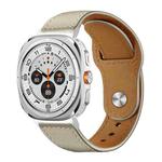 For Samsung Galaxy Watch Ultra / Ultra 2025 xDfind Rivet Buckle Genuine Leather Watch Band(Beige)