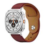 For Samsung Galaxy Watch Ultra / Ultra 2025 xDfind Rivet Buckle Genuine Leather Watch Band(Hawthorn Red)