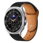 For Samsung Galaxy Watch8 / 8 Classic xDfind Rivet Buckle Genuine Leather Watch Band(Black)