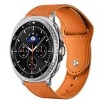 For Samsung Galaxy Watch8 / 8 Classic xDfind Rivet Buckle Genuine Leather Watch Band(Brown)