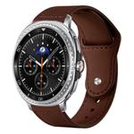 For Samsung Galaxy Watch8 / 8 Classic xDfind Rivet Buckle Genuine Leather Watch Band(Dark Brown)