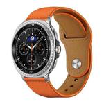 For Samsung Galaxy Watch8 / 8 Classic xDfind Rivet Buckle Genuine Leather Watch Band(Orange)