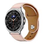 For Samsung Galaxy Watch8 / 8 Classic xDfind Rivet Buckle Genuine Leather Watch Band(Pink)