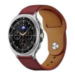 For Samsung Galaxy Watch8 / 8 Classic xDfind Rivet Buckle Genuine Leather Watch Band(Hawthorn Red)