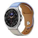 For Samsung Galaxy Watch8 / 8 Classic xDfind Rivet Buckle Genuine Leather Watch Band(Lavender White)