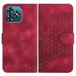 For Oukitel C53 Elephant Head Embossed Phone Leather Case with Lanyard(Rose Red)