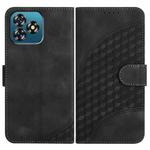 For Oukitel C53 Elephant Head Embossed Phone Leather Case with Lanyard(Black)