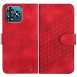 For Oukitel C53 Elephant Head Embossed Phone Leather Case with Lanyard(Red)
