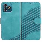 For Oukitel C53 Elephant Head Embossed Phone Leather Case with Lanyard(Light Blue)