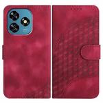For Oukitel C51 Elephant Head Embossed Phone Leather Case with Lanyard(Rose Red)