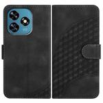 For Oukitel C51 Elephant Head Embossed Phone Leather Case with Lanyard(Black)