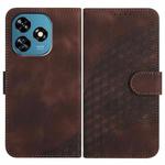 For Oukitel C51 Elephant Head Embossed Phone Leather Case with Lanyard(Coffee)