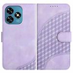 For Oukitel C51 Elephant Head Embossed Phone Leather Case with Lanyard(Light Purple)