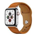 For Apple Watch 42 / 44 / 45 / 46 / 49mm xDfind Rivet Buckle Genuine Leather Watch Band(Brown)