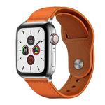 For Apple Watch 42 / 44 / 45 / 46 / 49mm xDfind Rivet Buckle Genuine Leather Watch Band(Orange)