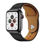 For Apple Watch 38 / 40 / 41 / S10 42mm xDfind Rivet Buckle Genuine Leather Watch Band(Black)