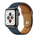 For Apple Watch 38 / 40 / 41 / S10 42mm xDfind Rivet Buckle Genuine Leather Watch Band(Dark Blue)