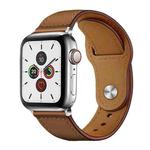 For Apple Watch 38 / 40 / 41 / S10 42mm xDfind Rivet Buckle Genuine Leather Watch Band(Light Brown)