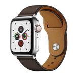 For Apple Watch 38 / 40 / 41 / S10 42mm xDfind Rivet Buckle Genuine Leather Watch Band(Dark Brown)