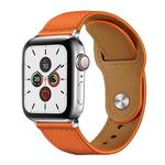 For Apple Watch 38 / 40 / 41 / S10 42mm xDfind Rivet Buckle Genuine Leather Watch Band(Orange)
