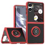 For OPPO Find N2 Flip Q Shadow 1 Series TPU + PC Phone Case with Ring(Red)