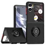 For OPPO Find N2 Flip Q Shadow 1 Series TPU + PC Phone Case with Ring(Black+Red)