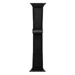 For Apple Watch 46mm / 49mm / 45mm / 44mm Nappa Magnetic Buckle Leather Silicone Watch Band(Black)