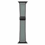For Apple Watch 46mm / 49mm / 45mm / 44mm Nappa Magnetic Buckle Leather Silicone Watch Band(Cloudy Gray)