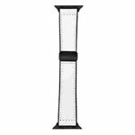 For Apple Watch 42mm / 41mm / 40mm / 38mm Nappa Magnetic Buckle Leather Silicone Watch Band(White)