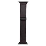 For Apple Watch 42mm / 41mm / 40mm / 38mm Nappa Magnetic Buckle Leather Silicone Watch Band(Black Brown)