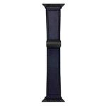 For Apple Watch 42mm / 41mm / 40mm / 38mm Nappa Magnetic Buckle Leather Silicone Watch Band(Dark Blue)