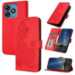For Oukitel C51 Datura Flower Embossed Flip Leather Phone Case(Red)