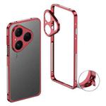 For Huawei Pura 80 5G Metal Frame Heat Dissipation Phone Case with Camera Guard Ring(Red)