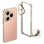For Huawei Pura 80 5G Metal Frame Heat Dissipation Phone Case with Camera Guard Ring(Champagne Gold)