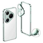 For Huawei Pura 80 Pro 5G / 80 Pro+ 5G Metal Frame Heat Dissipation Phone Case with Camera Guard Ring(Light Green)