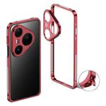 For Huawei Pura 80 Pro 5G / 80 Pro+ 5G Metal Frame Heat Dissipation Phone Case with Camera Guard Ring(Red)