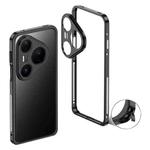 For Huawei Pura 80 Pro 5G / 80 Pro+ 5G Metal Frame Heat Dissipation Phone Case with Camera Guard Ring(Black)
