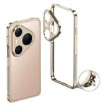 For Huawei Pura 80 Pro 5G / 80 Pro+ 5G Metal Frame Heat Dissipation Phone Case with Camera Guard Ring(Champagne Gold)