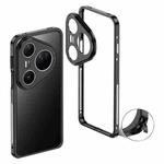 For Huawei Pura 80 Ultra 5G Metal Frame Heat Dissipation Phone Case with Camera Guard Ring(Black)