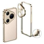 For Huawei Pura 80 Ultra 5G Metal Frame Heat Dissipation Phone Case with Camera Guard Ring(Champagne Gold)