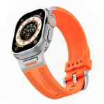 For Apple Watch 46mm / 49mm / 45mm / 44mm Tuobuzhe Woven Texture Silicone Watch Band(Orange)