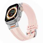For Apple Watch 46mm / 49mm / 45mm / 44mm Tuobuzhe Woven Texture Silicone Watch Band(Retro Rose)