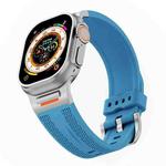 For Apple Watch 46mm / 49mm / 45mm / 44mm Tuobuzhe Woven Texture Silicone Watch Band(Advanced Blue)