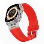 For Apple Watch 46mm / 49mm / 45mm / 44mm Tuobuzhe Woven Texture Silicone Watch Band(Red)