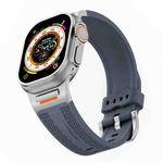 For Apple Watch 46mm / 49mm / 45mm / 44mm Tuobuzhe Woven Texture Silicone Watch Band(Grey)